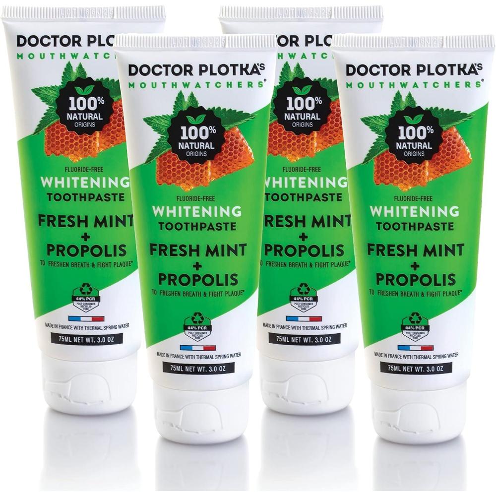 image:imageFluoride Free Toothpaste Hydroxyapatite Toothpaste for Adults Organic Propolis Naturally Sourced Ingredients for Whitening Sensitive Teeth amp Gums SLS Free Mint by Dr Plotkas 4 Pack 3oz3 Ounce Pack of 4