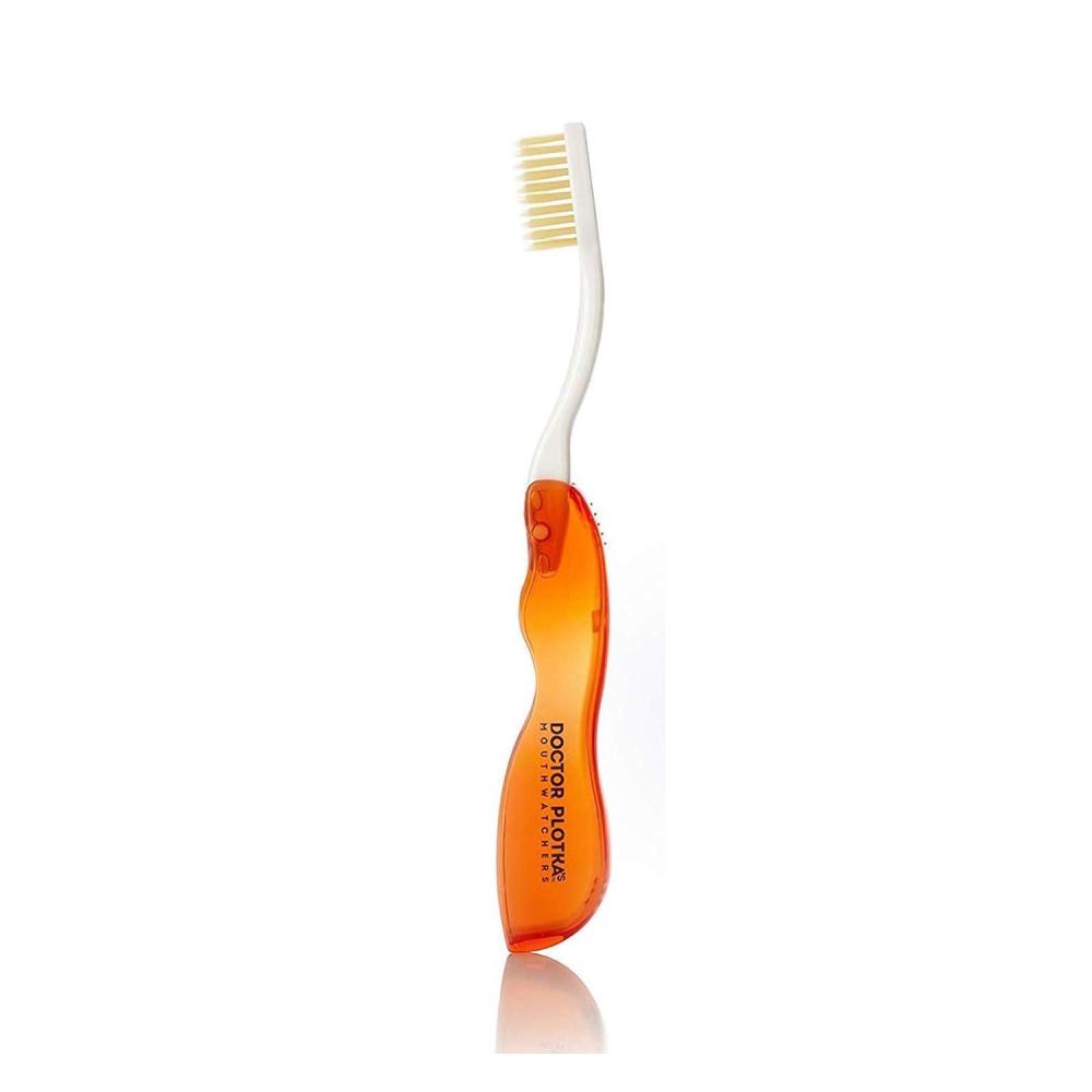 image:imageMOUTHWATCHERS Soft Flossing Folding Travel Toothbrush Red Ultra Clean Good for Sensitive Teeth and Gums by Dr PlotkasRed