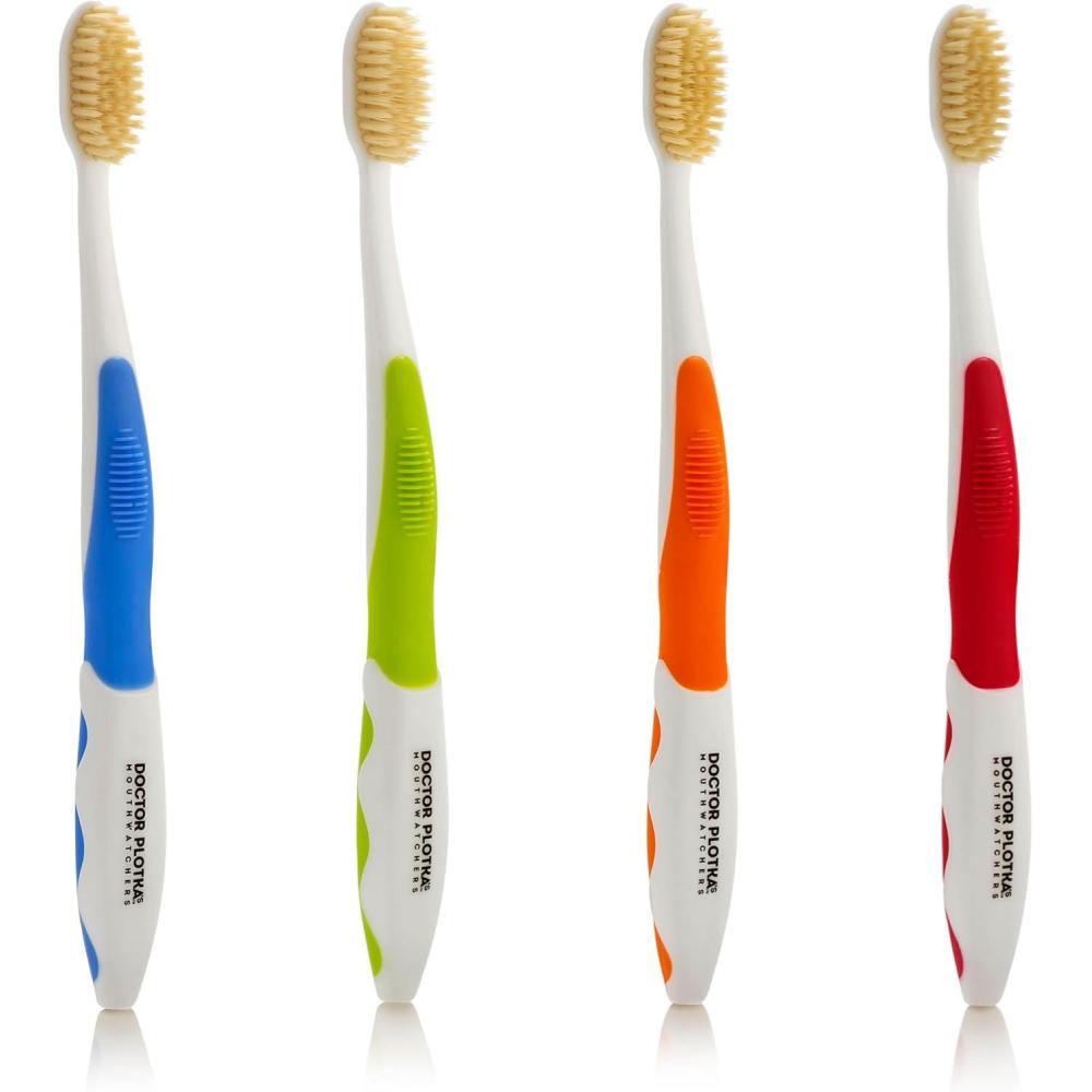 image:imageMOUTHWATCHERS Soft Flossing Toothbrushes Value Pack of 4 Green Manual Toothbrush for Adults Ultra Clean Good for Sensitive Teeth and Gums by Dr PlotkasVariety Pack