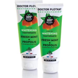 Fluoride Free Toothpaste, Hydroxyapatite Toothpaste for Adults, Organic Propolis, Naturally Sourced Ingredients for Whitening, Sensitive Teeth & Gums, SLS Free, Mint, by Dr. Plotka’s, 4 Pack, 3oz(3 Ounce (Pack of 2))
