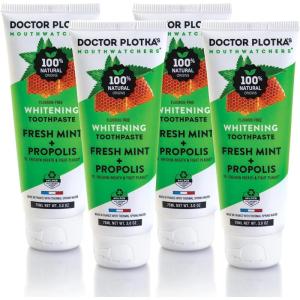 Fluoride Free Toothpaste, Hydroxyapatite Toothpaste for Adults, Organic Propolis, Naturally Sourced Ingredients for Whitening, Sensitive Teeth & Gums, SLS Free, Mint, by Dr. Plotka’s, 4 Pack, 3oz(3 Ounce (Pack of 4))