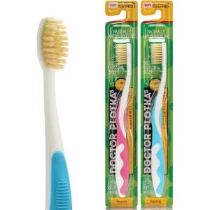 MOUTHWATCHERS Soft Childrens Flossing Manual Toothbrush, Set of 2, Yellow and Blue, Toothbrushes for Kids & Teens, Ultra Clean, by Dr. Plotka’s(Pink/Blue)