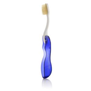 MOUTHWATCHERS Soft Flossing Folding Travel Toothbrush, Red, Ultra Clean, Good for Sensitive Teeth and Gums, by Dr. Plotka’s(Blue)
