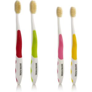 MOUTHWATCHERS Soft Flossing Toothbrushes, Value Family Pack, 4 Adult & 2 Kids, Ultra Clean Manual Toothbrush Set for Sensitive Teeth & Gums, by Dr. Plotka, Assorted Colors(4 Count (Pack of 1))