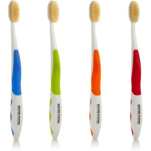 MOUTHWATCHERS Soft Flossing Toothbrushes, Value Pack of 4, Green, Manual Toothbrush for Adults, Ultra Clean, Good for Sensitive Teeth and Gums, by Dr. Plotka’s(Variety Pack)