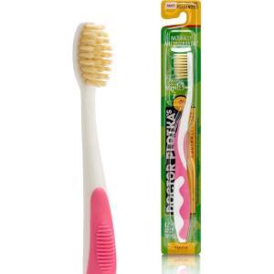 MOUTHWATCHERS Soft Flossing Toothbrushes for Kids, Pink, Ultra Clean Manual Toothbrush for Sensitive Teeth & Gums, by Dr. Plotka(Pink)