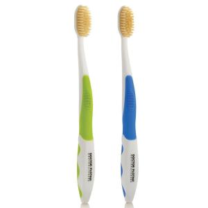 MOUTHWATCHERS Soft Flossing Manual Toothbrush for Adults, 2 Pack, Ultra Clean, Good for Sensitive Teeth and Gums, By Dr. Plotka’s, Colors May Vary